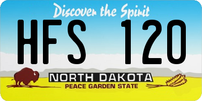 ND license plate HFS120