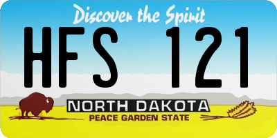 ND license plate HFS121