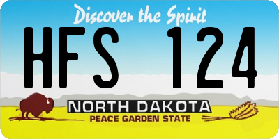 ND license plate HFS124