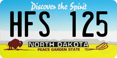 ND license plate HFS125