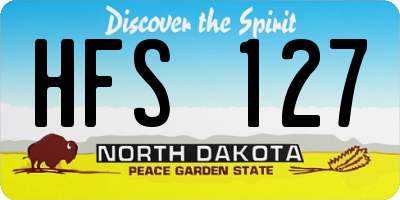 ND license plate HFS127