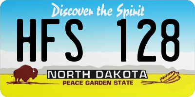 ND license plate HFS128