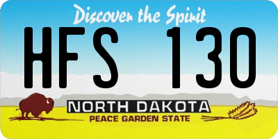 ND license plate HFS130