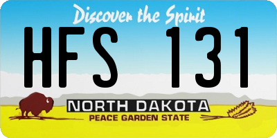 ND license plate HFS131