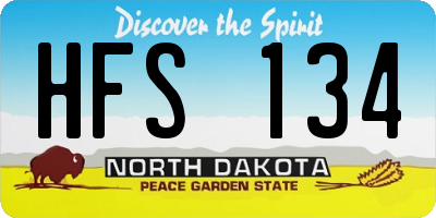 ND license plate HFS134