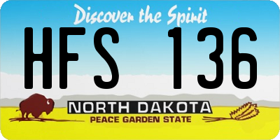 ND license plate HFS136