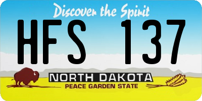 ND license plate HFS137