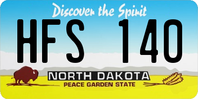 ND license plate HFS140