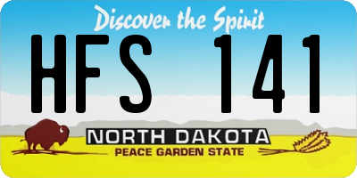 ND license plate HFS141