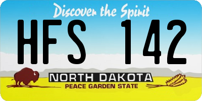 ND license plate HFS142