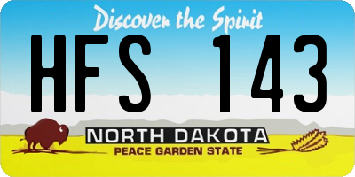 ND license plate HFS143