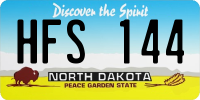 ND license plate HFS144