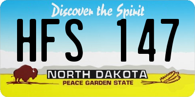 ND license plate HFS147