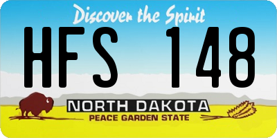 ND license plate HFS148