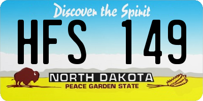 ND license plate HFS149