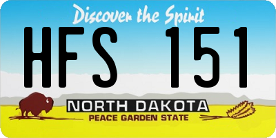 ND license plate HFS151