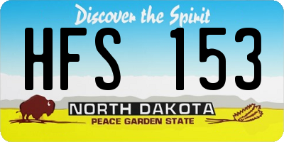 ND license plate HFS153