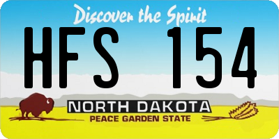 ND license plate HFS154