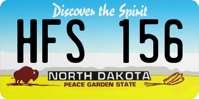 ND license plate HFS156