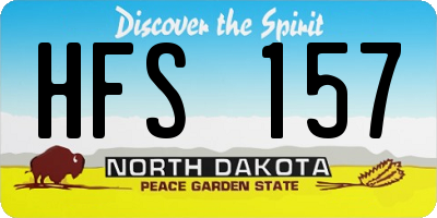 ND license plate HFS157