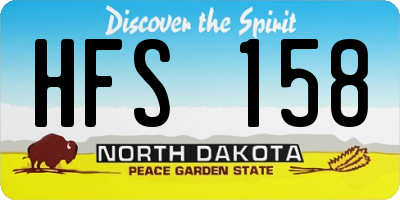ND license plate HFS158