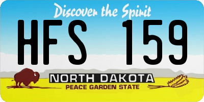 ND license plate HFS159