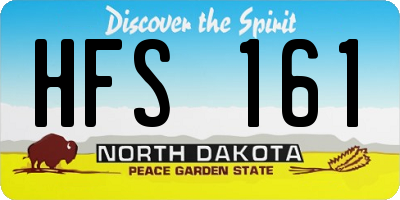 ND license plate HFS161