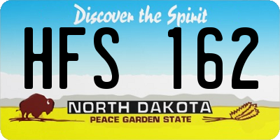 ND license plate HFS162