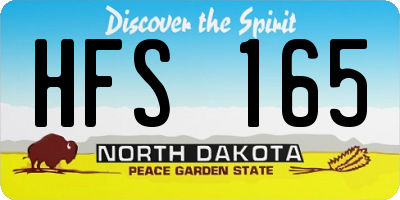 ND license plate HFS165