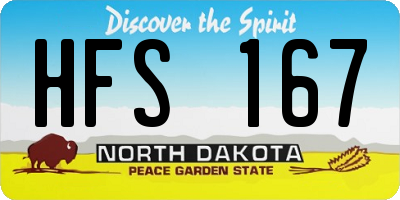 ND license plate HFS167