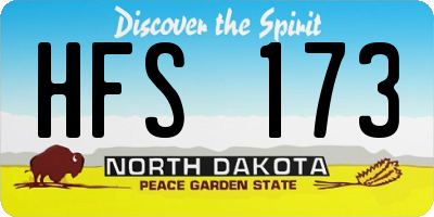ND license plate HFS173
