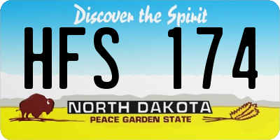 ND license plate HFS174