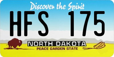 ND license plate HFS175