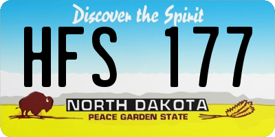 ND license plate HFS177