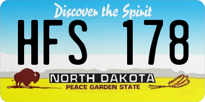 ND license plate HFS178