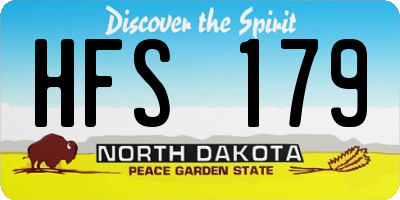 ND license plate HFS179