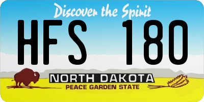 ND license plate HFS180