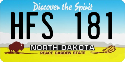 ND license plate HFS181