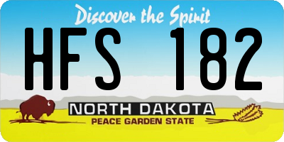 ND license plate HFS182