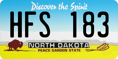 ND license plate HFS183
