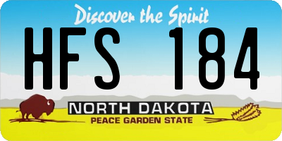 ND license plate HFS184