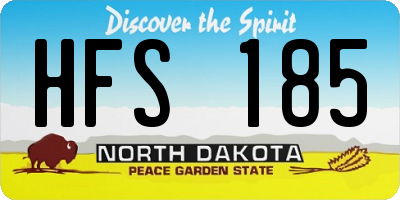 ND license plate HFS185