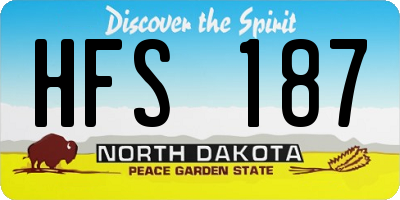 ND license plate HFS187