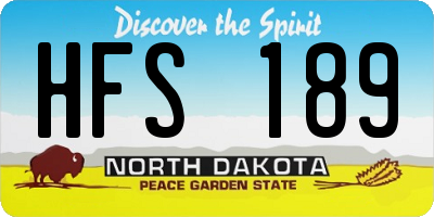 ND license plate HFS189