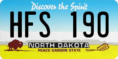 ND license plate HFS190