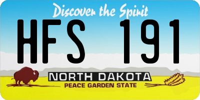 ND license plate HFS191