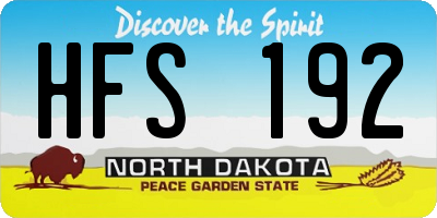 ND license plate HFS192
