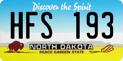 ND license plate HFS193