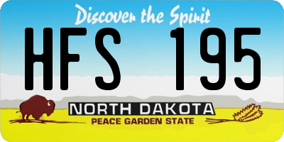 ND license plate HFS195