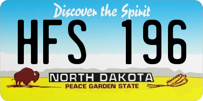 ND license plate HFS196
